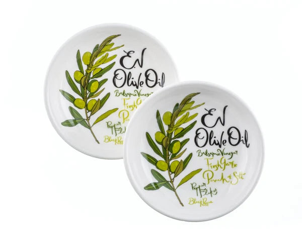 2 Dipping Plates with 60ml Oil & Balsamic "Savour & Share"