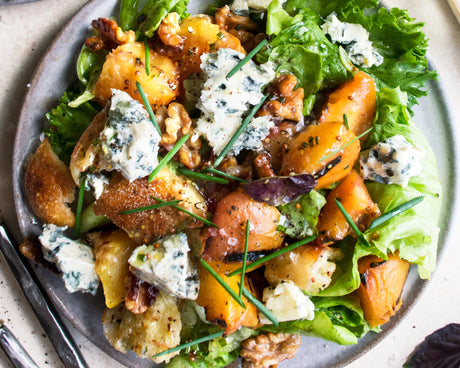 grilled peaches on salad