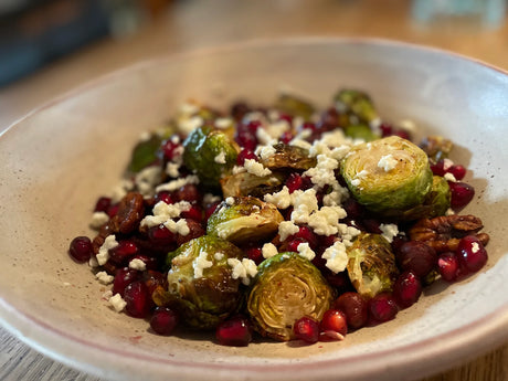 image of cranberry and pear Brussel sprouts