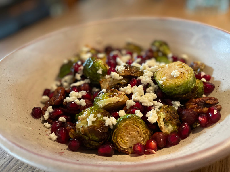 Cranberry Pear Roasted Brussels Sprouts