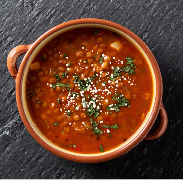 Tuscan Roasted Tomato Lentil Soup w/ Balsamic